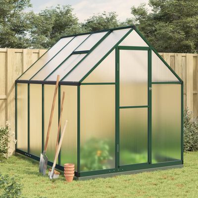 vidaXL Serre avec cadre de base vert 224x169x202 cm aluminium