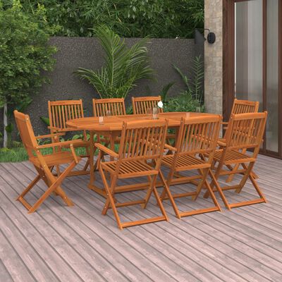 vidaXL Ensemble à manger de jardin 9 pcs bois massif d'acacia