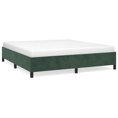 vidaXL Cadre de lit sans matelas vert foncé 160x200 cm velours