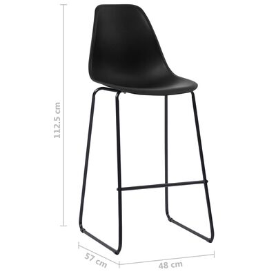 vidaXL Ensemble de bar 3 pcs Plastique Noir