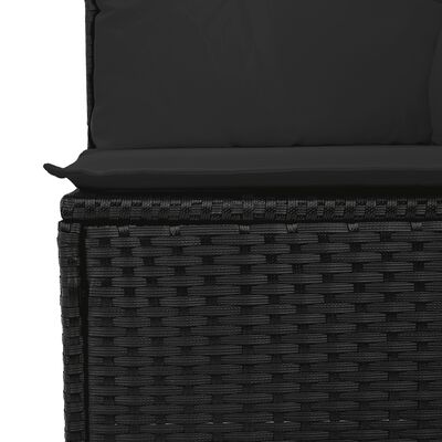 vidaXL Salon de jardin 9 pcs avec coussins noir résine tressée