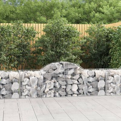 vidaXL Panier de gabions arqué 200x50x60/80 cm Fer galvanisé