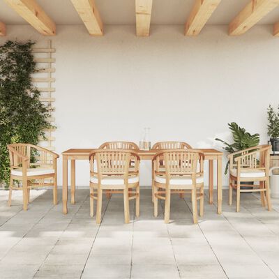 vidaXL Ensemble à manger de jardin 7 pcs Bois de teck solide