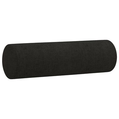 vidaXL Canapé 3 places avec oreillers décoratifs noir 180 cm tissu