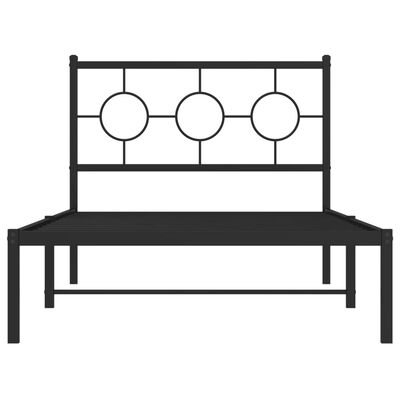 vidaXL Cadre de lit métal sans matelas avec tête de lit noir 100x200cm