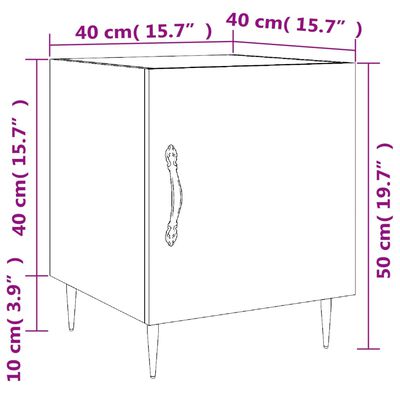 vidaXL Tables de chevet 2 pcs noir 40x40x50 cm bois d’ingénierie