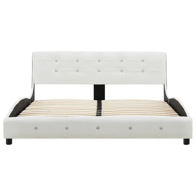 vidaXL Lit avec matelas à mémoire de forme Blanc Similicuir 140x200 cm