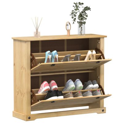 vidaXL Armoire à chaussures Corona 99x32x85 cm bois de pin massif