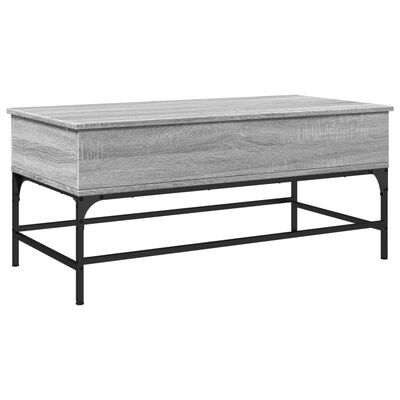 vidaXL Table basse sonoma gris 100x50x45 cm bois d'ingénierie et métal