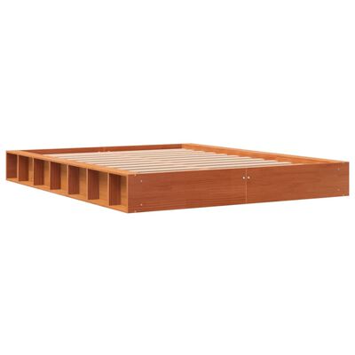 vidaXL Cadre de lit sans matelas cire marron 120x190cm bois pin massif