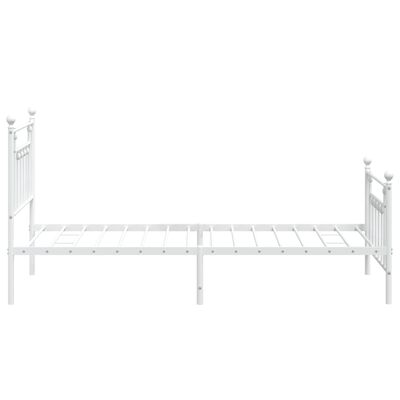 vidaXL Cadre de lit métal sans matelas et pied de lit blanc 100x190 cm