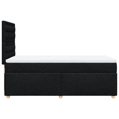 vidaXL Sommier à lattes de lit avec matelas Noir 100x200 cm Tissu