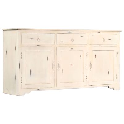 vidaXL Buffet Blanc 160x40x80 cm Bois de manguier massif