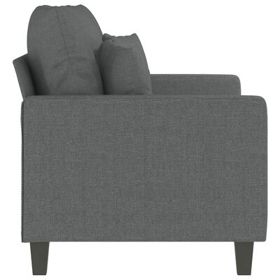 vidaXL Canapé à 2 places Gris foncé 120 cm Tissu