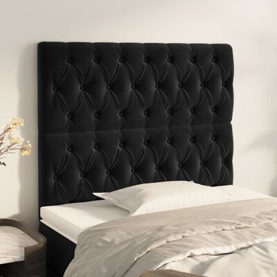 vidaXL Têtes de lit 2 pcs Noir 100x7x78/88 cm Velours