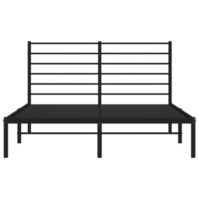 vidaXL Cadre de lit métal sans matelas avec tête de lit noir 120x200cm