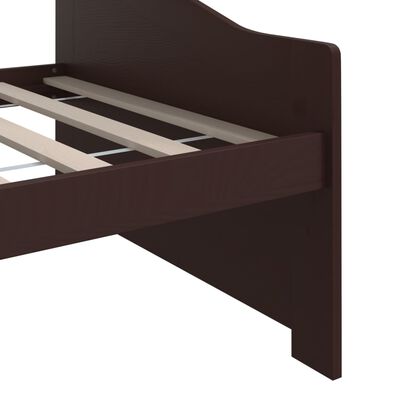 vidaXL Lit de repos 3 places sans matelas Marron foncé 90x200 cm