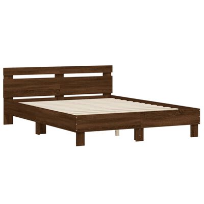 vidaXL Cadre de lit sans matelas chêne marron 140x190 cm