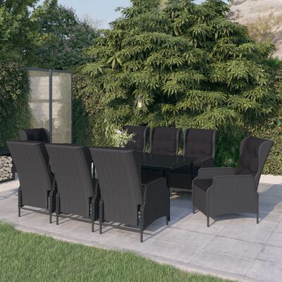 vidaXL Ensemble à manger de jardin 9 pcs Gris foncé