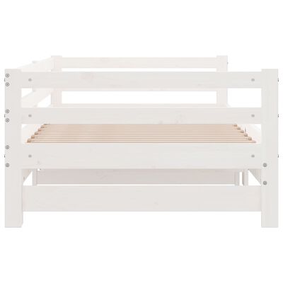 vidaXL Lit coulissant blanc bois de pin massif 2x(90x200) cm