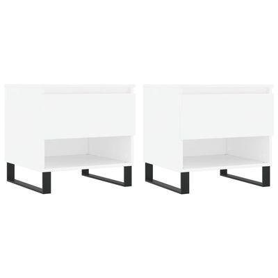 vidaXL Tables basses 2 pcs blanc 50x46x50 cm bois d'ingénierie