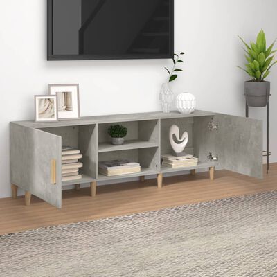 vidaXL Meuble TV Gris béton 150x30x50 cm Bois d'ingénierie