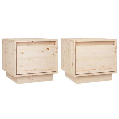 vidaXL Tables de chevet 2 pcs 35x34x32 cm Bois de pin solide