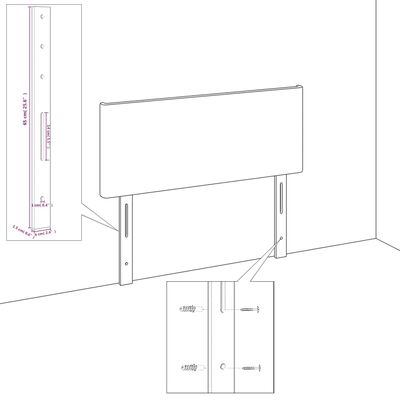 vidaXL Tête de lit avec oreilles Blanc 103x16x78/88 cm Similicuir