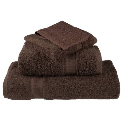 vidaXL Serviettes de visage de qualité supérieure SOLUND 4 pcs marron