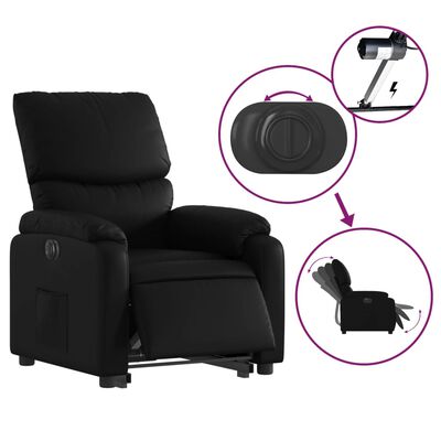 vidaXL Fauteuil inclinable électrique noir similicuir