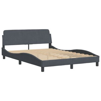 vidaXL Cadre de lit sans matelas gris foncé 140x200 cm velours