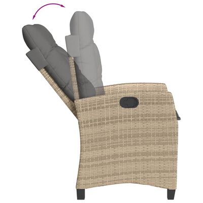 vidaXL Ensemble à manger de jardin coussins 7 pcs mélange beige rotin