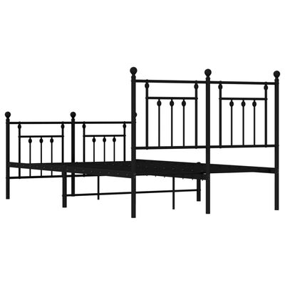 vidaXL Cadre de lit métal sans matelas avec pied de lit noir 120x200cm