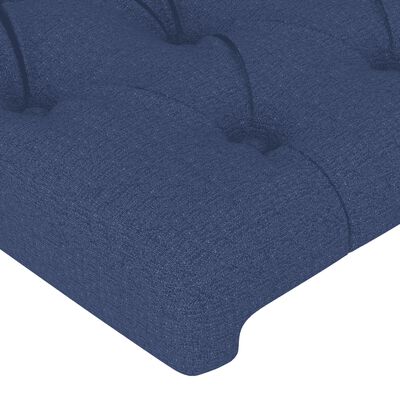 vidaXL Sommier à lattes de lit avec matelas Bleu 140x190 cm Tissu