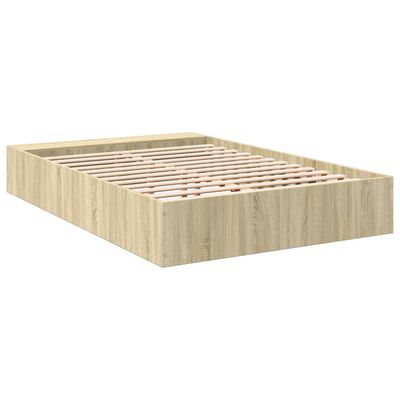 vidaXL Cadre de lit sans matelas chêne sonoma 140x190 cm