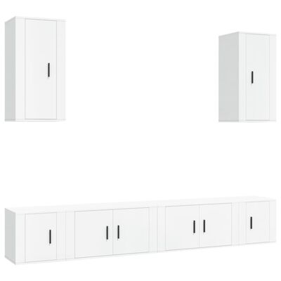 vidaXL Ensemble de meubles TV 6 pcs Blanc Bois d'ingénierie