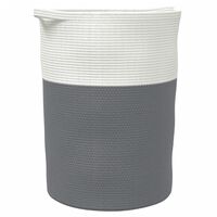 vidaXL Panier de rangement gris et blanc Ø49x65 cm coton