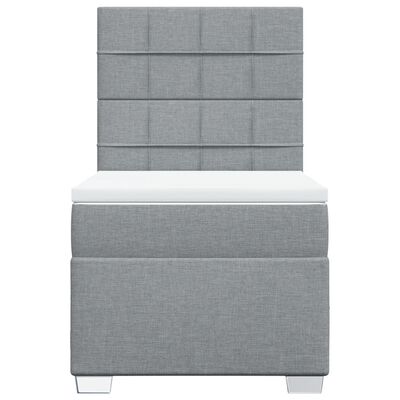 vidaXL Sommier à lattes de lit avec matelas Gris clair 100x200cm Tissu