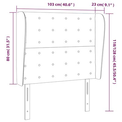 vidaXL Tête de lit avec oreilles Noir 103x23x118/128 cm Similicuir