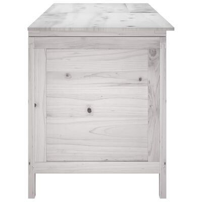 vidaXL Boîte de rangement jardin blanc 150x50x56,5cm bois massif sapin