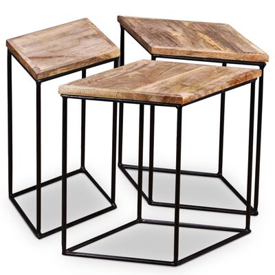 vidaXL Table basse Bois de manguier massif 56x48x40 cm