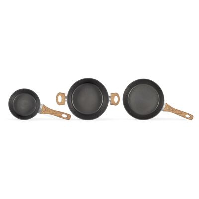 Livoo Batterie de cuisine 5 pcs Aluminium Noir