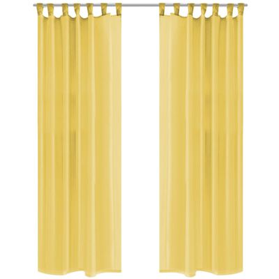 vidaXL Rideau occultant 2 pcs Voile 140 x 175 cm Jaune