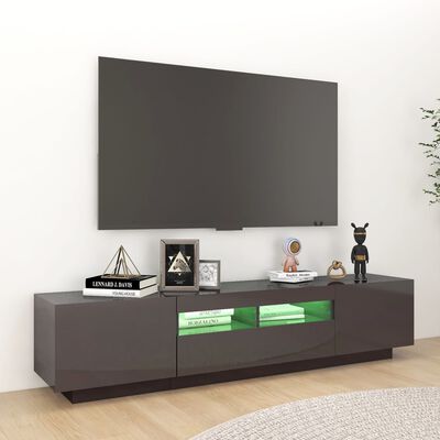 Meuble TV avec lumières LED Noir 180x35x40 cm vidaXL