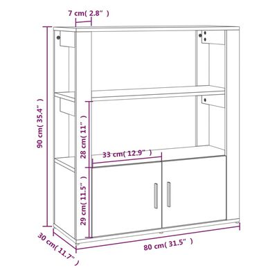 vidaXL Buffet Chêne sonoma 80x30x90 cm Bois d'ingénierie