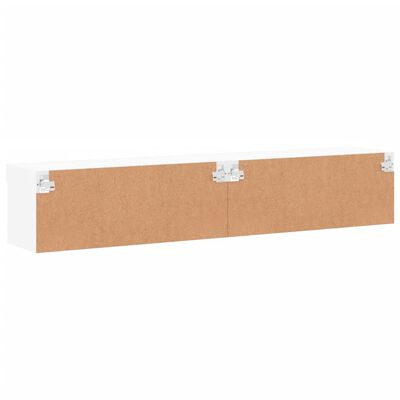 vidaXL Meubles TV avec lumières LED 2 pcs blanc 80x30x30 cm