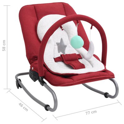 vidaXL Transat pour bébé Rouge Acier