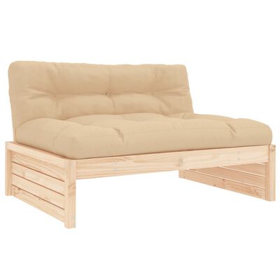 vidaXL Salon de jardin 6 pcs avec coussins bois massif