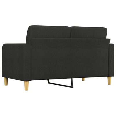 vidaXL Canapé à 2 places Noir 140 cm Tissu