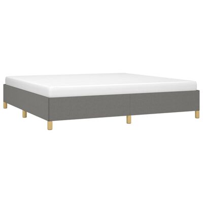 vidaXL Cadre de lit sans matelas gris foncé 200x200 cm tissu